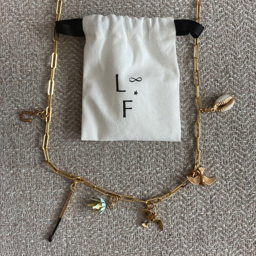 Lingua Franca Charm Necklace + 6 Charms (Brand New)